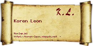 Koren Leon névjegykártya